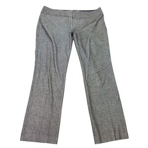 Ann Taylor LOFT Marisa Straight Leg Dress Pants Women's Size 8P Gray Textured